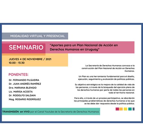 Seminario “aportes Para Un Plan Nacional De Acción En Derechos Humanos