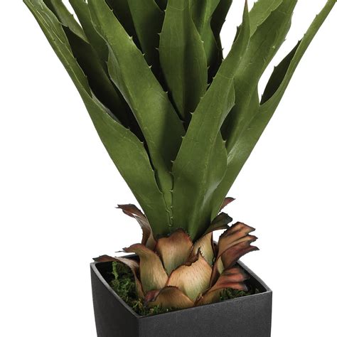 Agave En Pot Rectangulaire H73cm Fleurs Plantes Artificielles