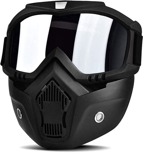 Myk Motorcycle Goggles With Detachable Modular Face Mask Shield Windproof Riding