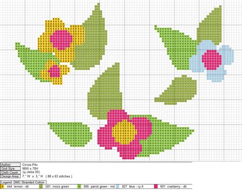 Fiori Schemi A Punto Croce Creazioni Cinzia Pilo