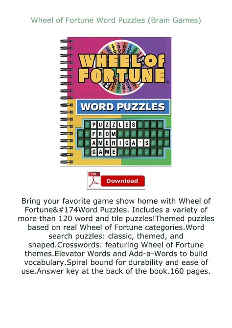 ⚡pdf⚡ Full Download Wheel Of Fortune Word Puzzles Brain Games By