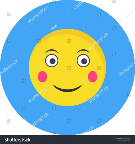 Vector Blush Emoji Icon Stock Vector (Royalty Free) 1307641402 ...