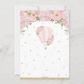 Hot Air Balloon Pink Floral Flowers St Birthday Invitation Zazzle