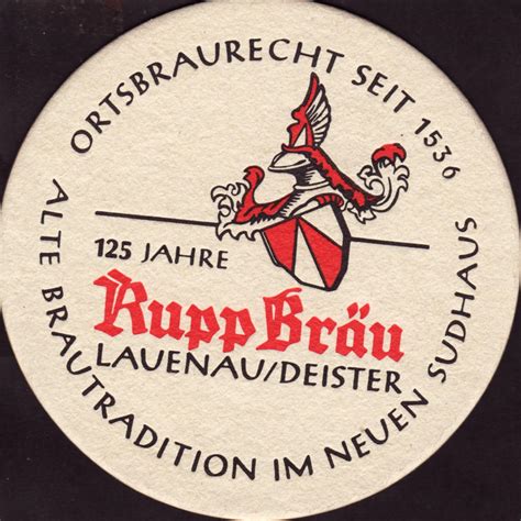 Beer Coaster Coaster Number 2 3 Brewery Rupp Brau City Lauenau