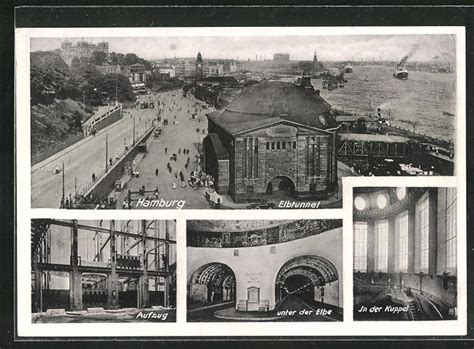 Ansichtskarte Hamburg St Pauli Elbtunnel Aufzug In Der Kuppel