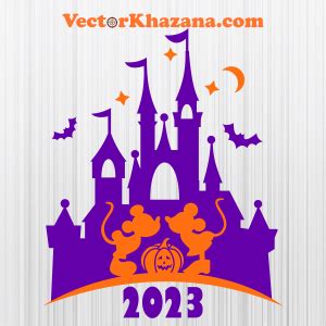 Halloween Castle Night With Mickey Minnie Svg Png Online