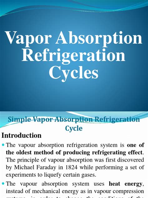 vapor absorption  air refrigeration cycle  heat heat transfer