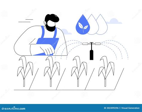 Sprinkle Irrigation Systems Isolated Cartoon Vector Illustrations