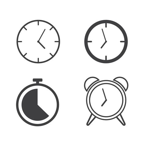 Set Of Line Clocks Icons Vector Illustration 538688 Vector Art At