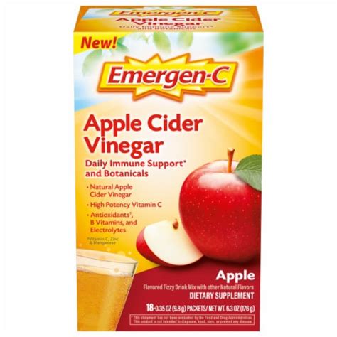 Emergen C Apple Cider Vinegar Vitamin C Fizzy Drink Mix 18 Ct Kroger