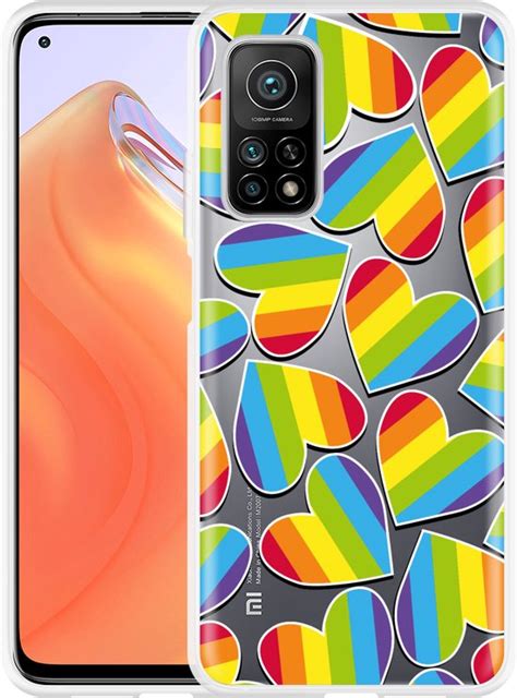 Xiaomi Mi 10T Pro Hoesje Regenboog Hartjes Designed By Cazy Bol