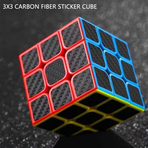 Carbon Fiber Sticker 3x3x3 Magic Cube Professional Speed Cubo Magico