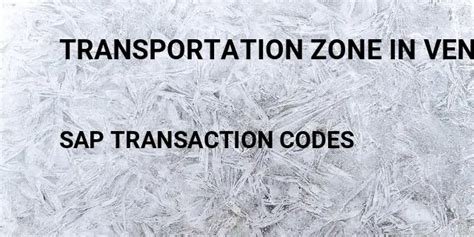 Transportation Zone In Vendor Master Sap Tcode In Sap Transaction