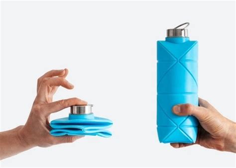 Origami inspired collapsible folding water bottle $32 - Geeky Gadgets