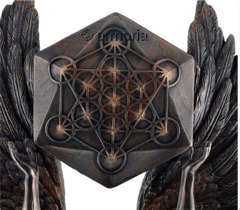 Vente Sculpture Figurine Archange Metatron Avec Cube Aspect Bronze