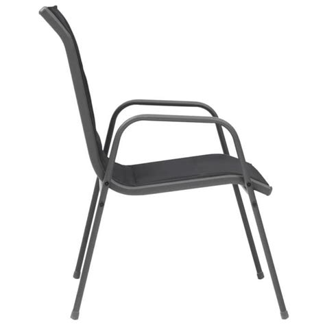 Abb Chaises Empilables De Jardin Pcs Acier Et Textil Ne Noir Qqmora