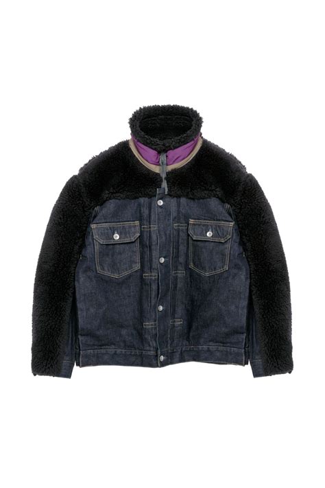 Faux Shearling X Denim Blouson Sacai Official Store