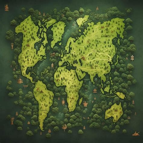 Mapa Do Mundo Verde Sobre Ilustra O Vetorial De Fundo Verde Foto Premium