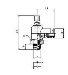 Regulador Unidireccional Manual Orientable Flujo Cilindro Short Mm M