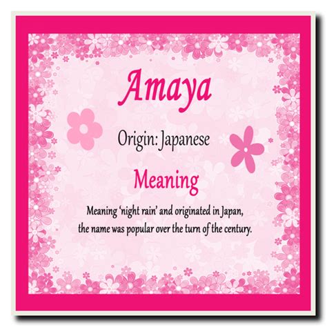 Amaya Personalised Name Meaning Coaster The Card Zoo