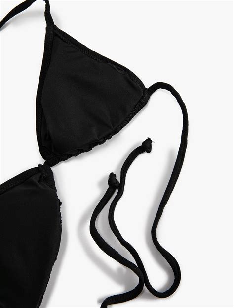 Siyah Kad N Gen Bikini St Dokulu Boyundan Ba Lamal Kapl Sak Bm Koton