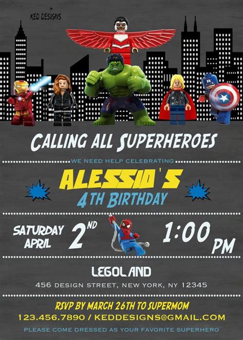 Superheroes Avengers Marvel Captain America Party Invitation