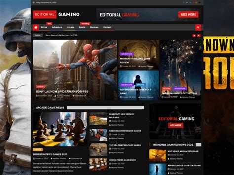 Editorial Gaming Wordpress Theme