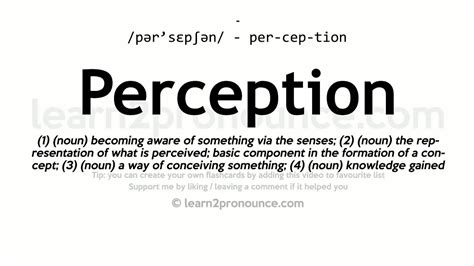 Pronunciation Of Perception Definition Of Perception Youtube