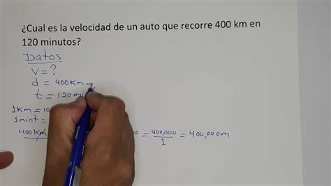 Cual Es La Velocidad De Un Auto Que Recorre Km En Minutos