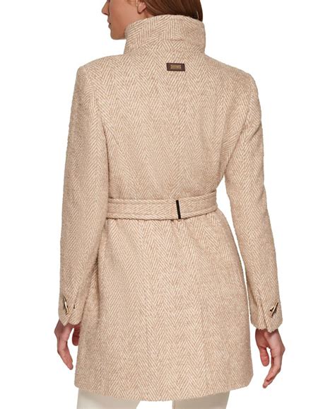 Calvin Klein Womens Asymmetrical Belted Wrap Coat Created For Macys