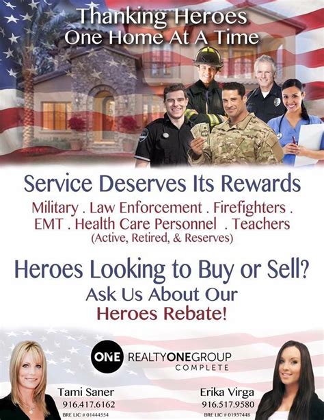 Real Estate Agent Tami Saner Associates Offer Heroes Rebate