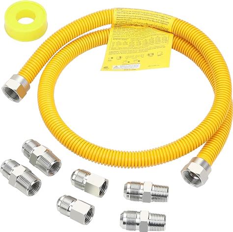 Hromee Inch Flexible Gas Line Kit For Dryer Gas Hose Connector Kit