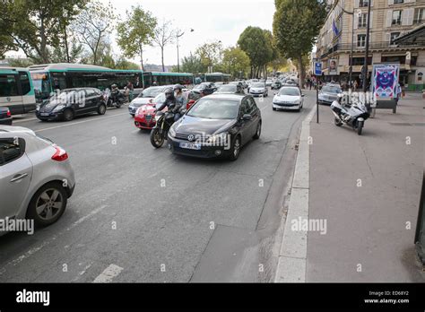 Paris Road Cars Stock Photo Alamy