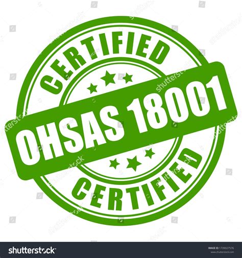 Ohsas 18001 Certified Green Label On Stock Vector (Royalty Free ...