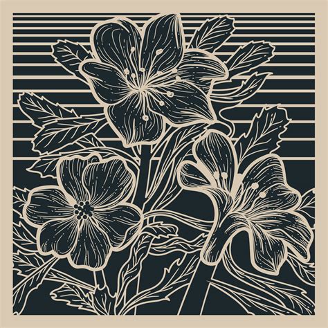 Desert Flower Linocut 230781 Vector Art At Vecteezy