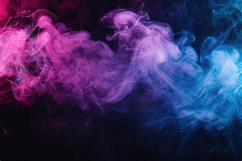 Premium Photo Blue Pink Purple Vape Smoke On Black Isolated Background