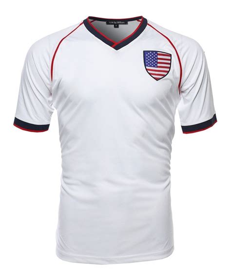 Hawks Bay Men's World Cup 2018 Soccer Jersey V-Neck Short Sleeves USA ...