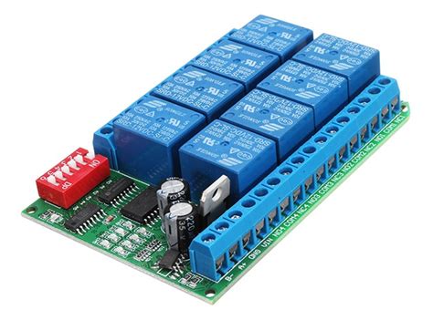 8 Canales Dc 12v Rs485 Módulo De Relés Modbus Rtu 485 Contro Mercado