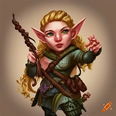 Dungeons And Dragons Female Gnome Ranger With Blonde Braids And Flowers On Craiyon