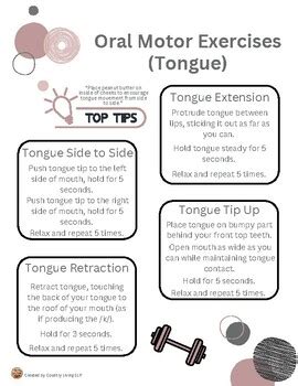 Oral Motor Exercises For Tongue And Lips By Country Living Slp Tpt