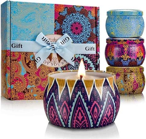 Yming Scented Candles Gift Set For Women Oz Real Soy Wax Portable