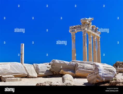 Old ruins in Side, Turkey Stock Photo - Alamy