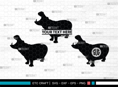 Hippo SVG Monogram, Hippo Silhouette Graphic by Pixel Elites · Creative ...