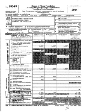 Fillable Online Return Of Private Found Ation Pf Form Omb No Fax Email