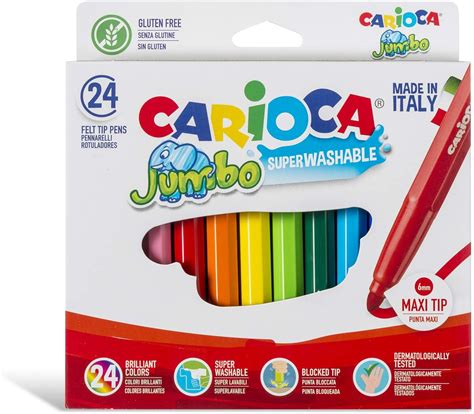 CARIOCA Pennarelli Jumbo Box Pennarelli Colorati Per Bambini Con Punta