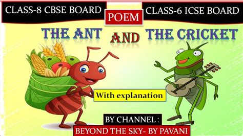 The Ant And The Cricket Poem Class Icse The Ant And The Cricket Poem