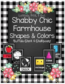 Shabby Chic Buffalo Check Chalkboard Farmhouse Shapes Color Posters