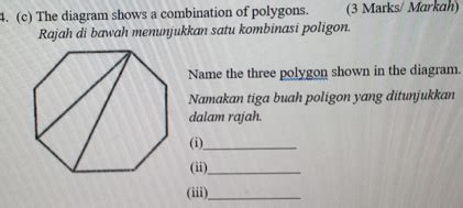 Solved C The Diagram Shows A Combination Of Polygons Geometry