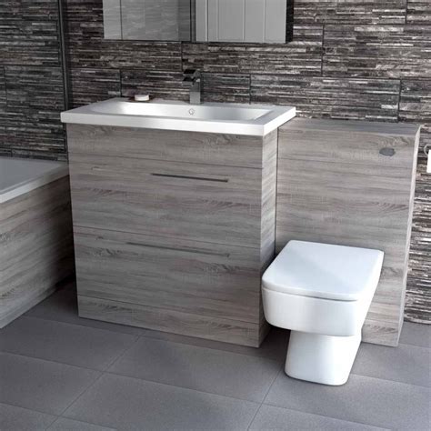 Napoli Molina Ash 1300mm 2 Drawer Vanity Unit Toilet Suite Chrome