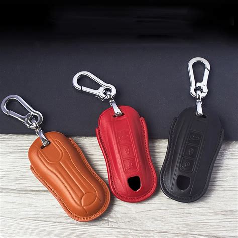 Funda De Cuero Genuino Para Llave De Control Remoto De Coche Para